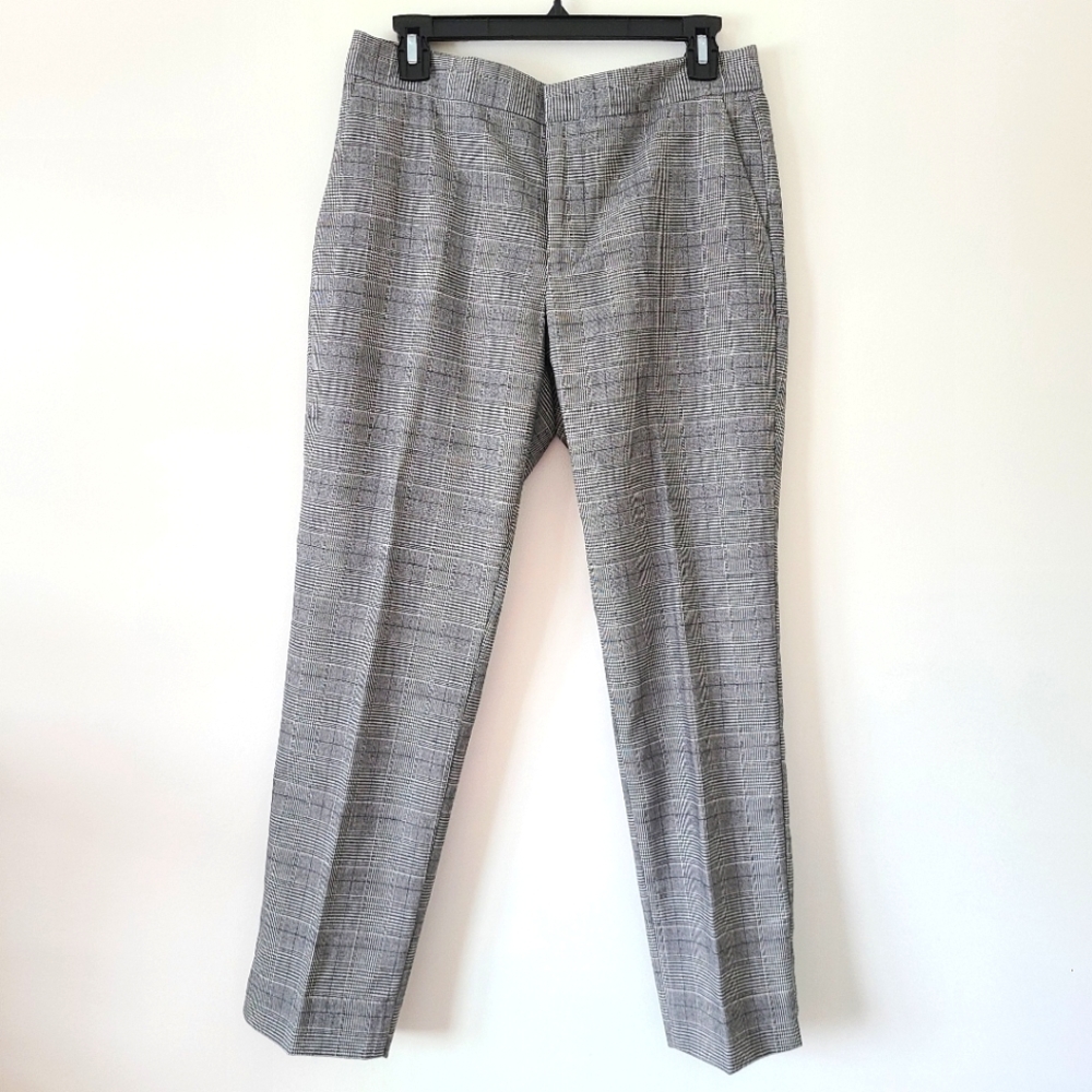 Zara gray plaid straight ankle pants